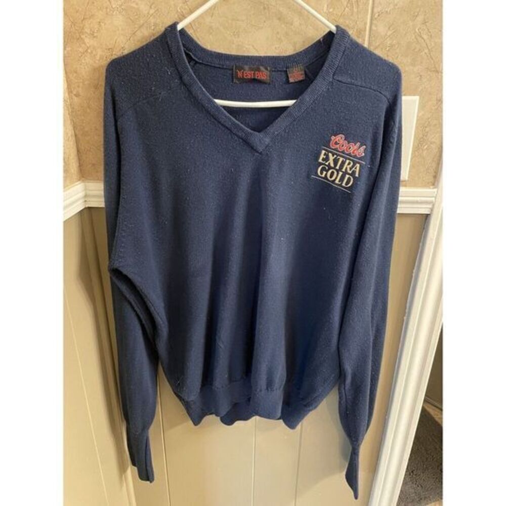 "N" Pas‎ Coors Extra Gold Navy Pullover Sweater Size Large